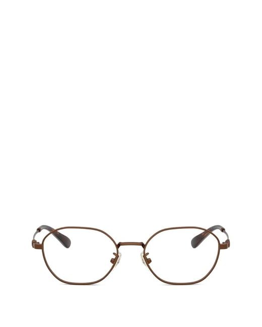 COACH Brown Geometric-Frame Titanium Glasses