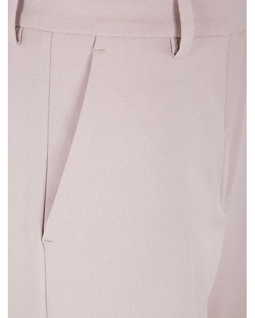 Seventy Pink Buttoned-Pocket Wool Trousers