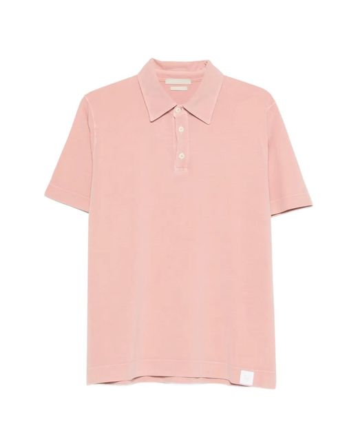 Daniele Fiesoli Pink Buttoned Short-Sleeve Polo Shirt for men
