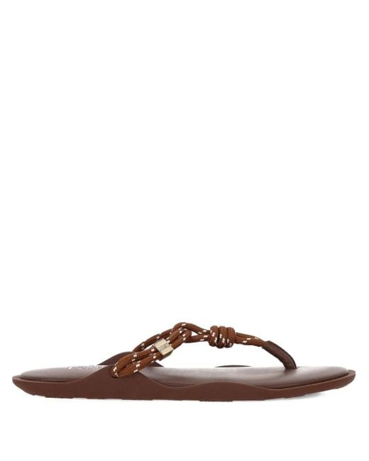 FLOWZE Brown Knotted Flat Sandals