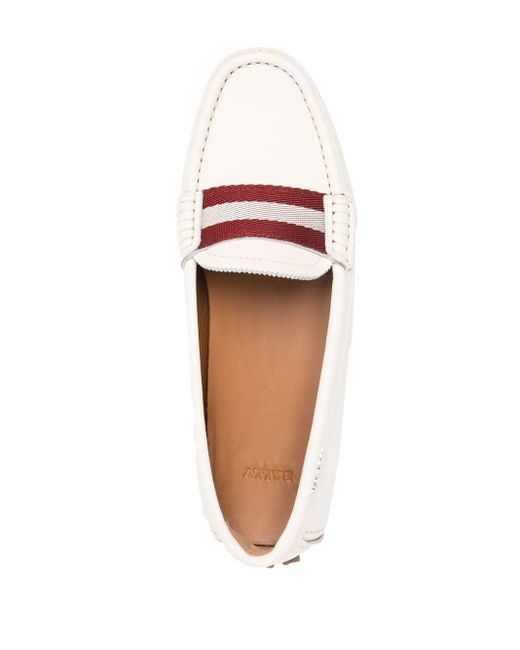 bally white loafers