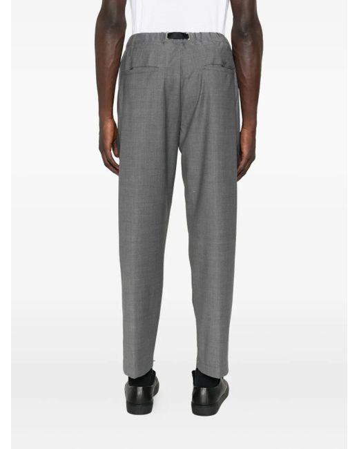 White Sand Gray Drawstring-Fastening Trousers for men