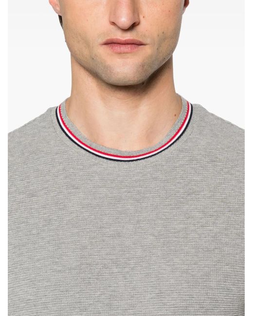 メンズ Thom Browne Rwbストライプ Tシャツ Gray