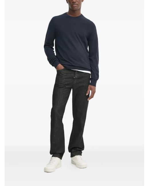 Filippa K Blue Round-Neck Wool Sweater for men