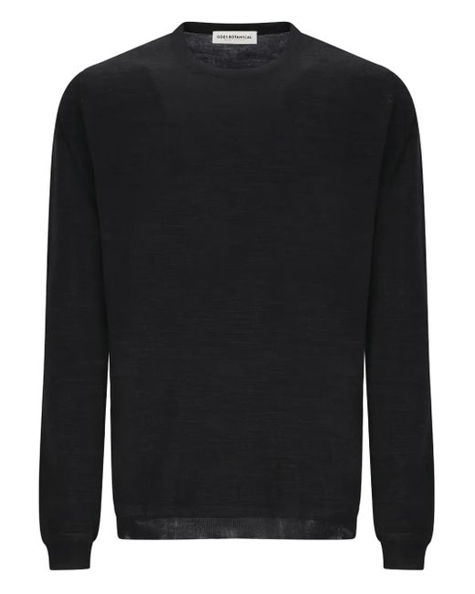 GOES BOTANICAL Black Tubular Crewneck Sweater for men