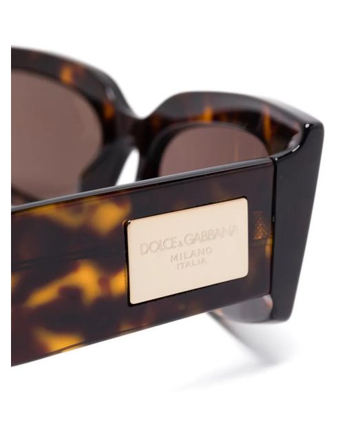 Dolce & Gabbana Brown Rectangle-Frame Sunglasses