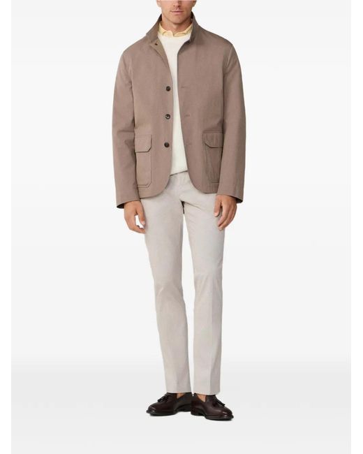 Hackett Brown Long-Sleeve Buttoned Blazer for men