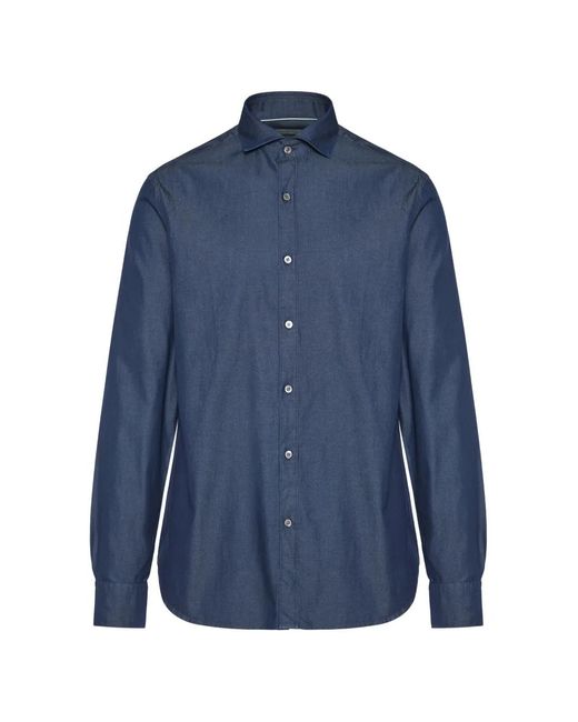 Camisa Con Botones Canali de hombre de color Blue