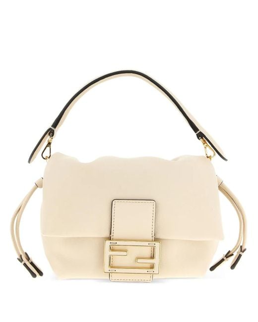 Fendi Leren Mamma Baguette Leren Handtas in het Metallic