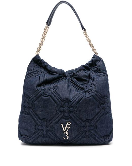 V73 Blue Nyala Denim Tote Bag