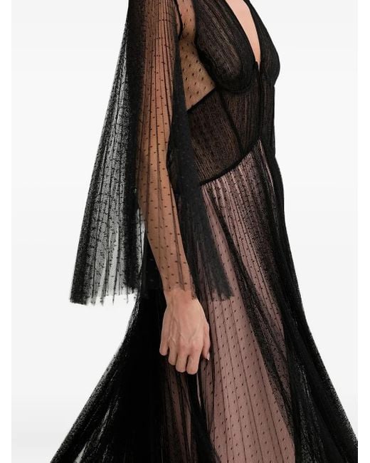 Twinset ポルカドット プリーツドレス Black