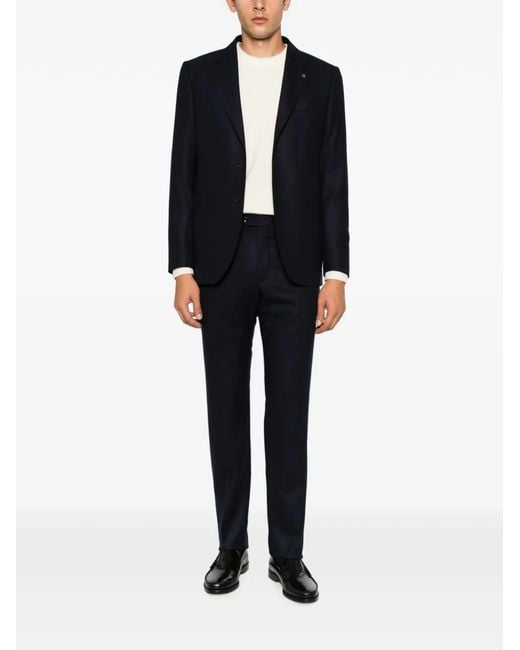Tagliatore Blue Single-Breasted Buttoned Suit for men