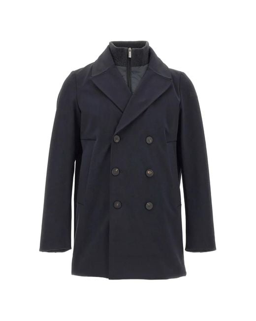 Rrd Blue Surflex Double-Breasted Peacoat for men