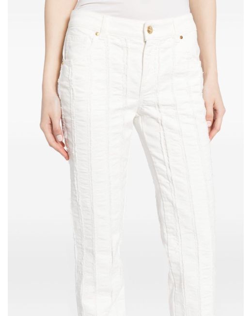 Blumarine White Halbhohe Straight-Leg-Jeans