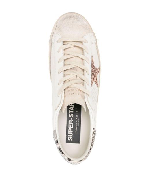 Golden Goose Deluxe Brand Super-star Sneakers Met Glitter in het White