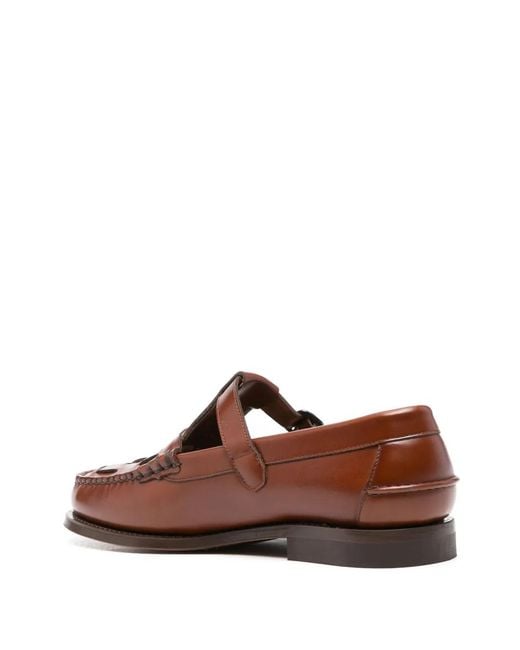 Hereu Brown Soller Leather Moccasins for men