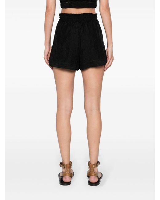 IRO Black Davinia Pattern-jacquard Shorts