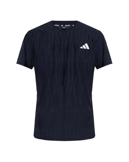 Adidas Blue Logo-Detail T-Shirt for men
