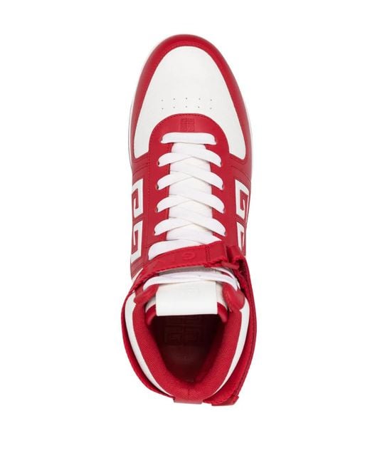 Givenchy Red Logo High-Top Sneakers for men