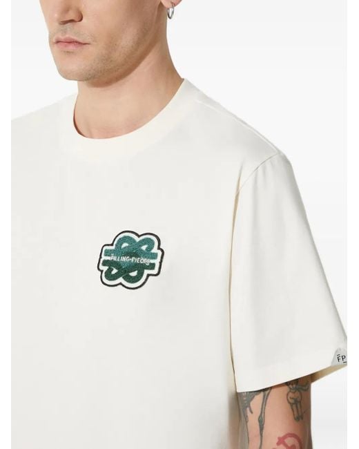 Filling Pieces White Logo-Patch T-Shirt for men