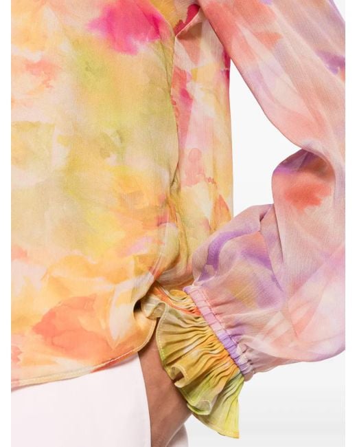 Twinset Pink Floral-Print Georgette Blouse