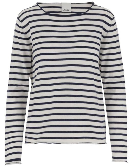 Allude Gray Gestreifter Pullover