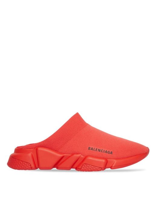 Balenciaga Red Speed Knitted Slip-on Sneakers for men