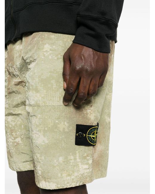 Pantalones cortos de deporte con estampado abstracto Stone Island de hombre de color Natural