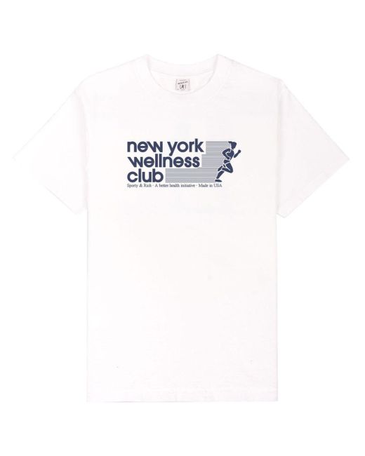 Sporty & Rich Katoenen T-shirt Met Print in het White