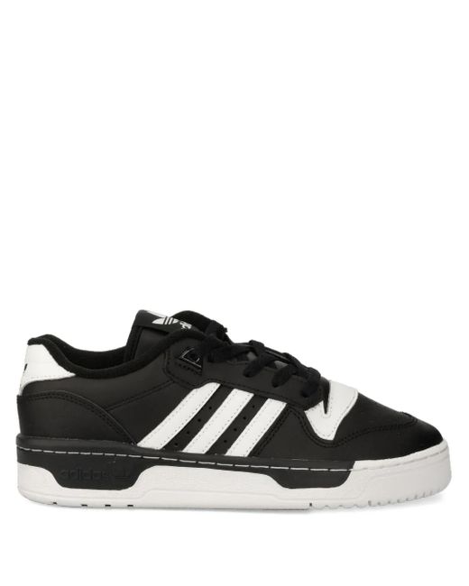 adidas Rivalry Three-Stripe Low-Top Sneakers in Black | Lyst