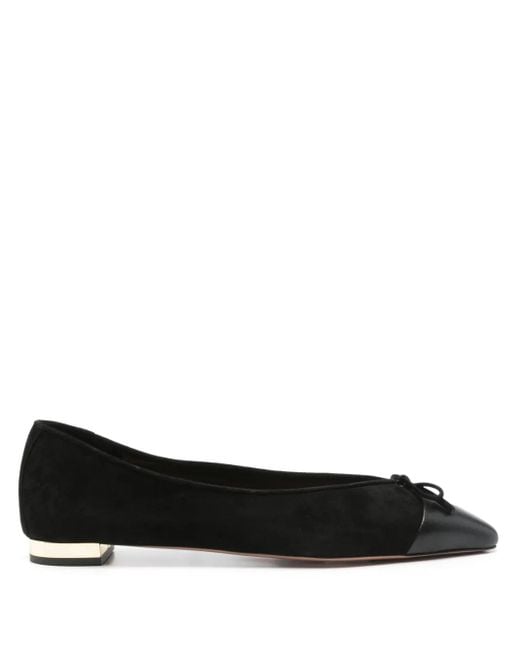 Aquazzura Black Bow-Detail Ballet Flats