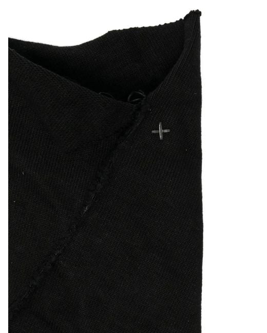 Ma+ Black Lined Fingerless Gloves for men