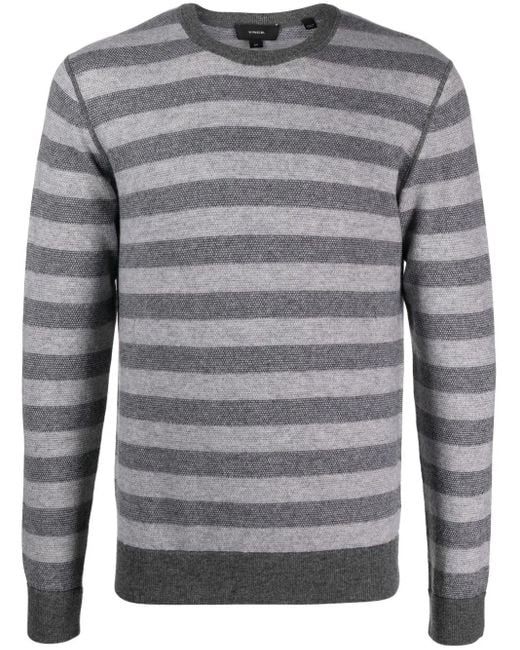 Pull En Maille À Rayures Vince pour homme en coloris Gray