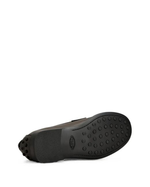 Tod's Black Logo-Detail Penny Loafers