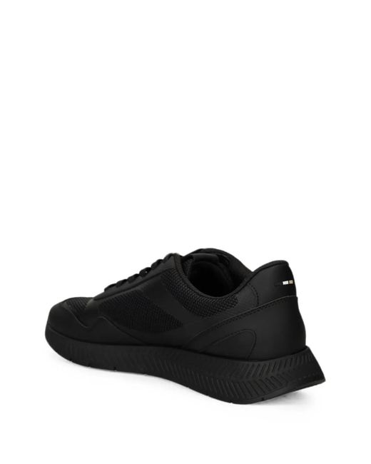 Boss Black Mesh Trainers With Ribbed Sole for men