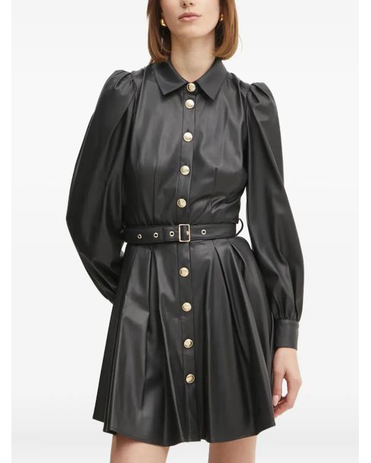 Marciano Black Clio Buttoned Mini Dress