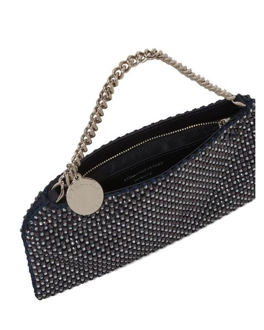 Stella McCartney Blue Crystal-Embellished Chain-Link Clutch Bag