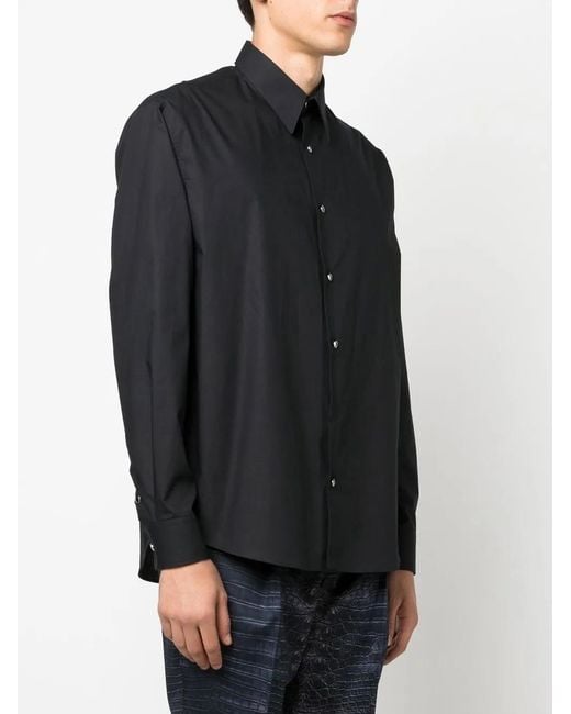 Roberto Cavalli Black Logo Print Cotton Shirt for men