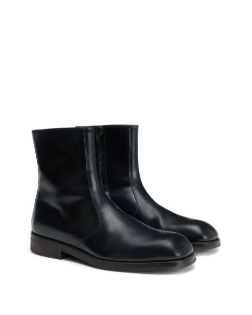 Lemaire Black Square-Toe Boots
