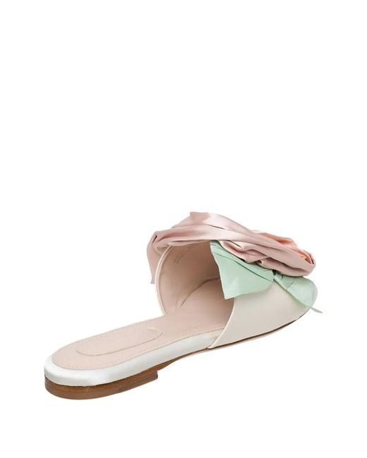 Simone Rocha White Pressed Rosette Sandals