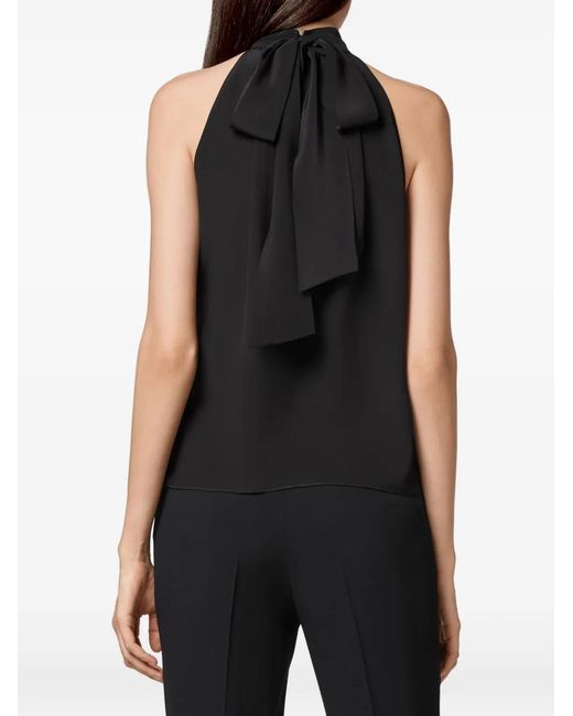Philipp Plein Black High-Neck Chiffon Top