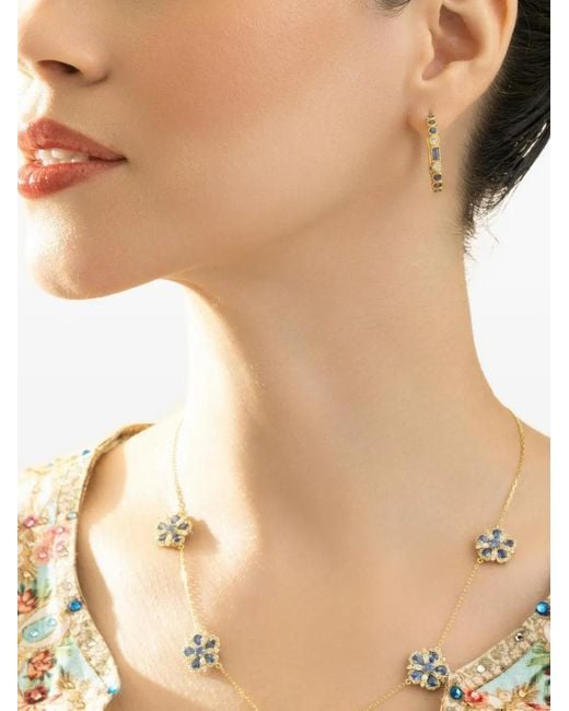 Tanya Farah Natural 18K Sapphire Hoop Earrings