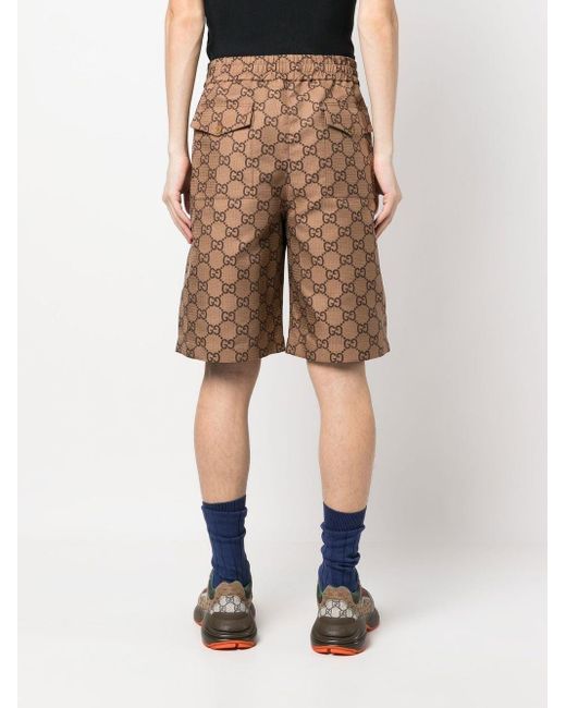Gucci Shorts Met Print in het Bruin voor heren | Lyst NL