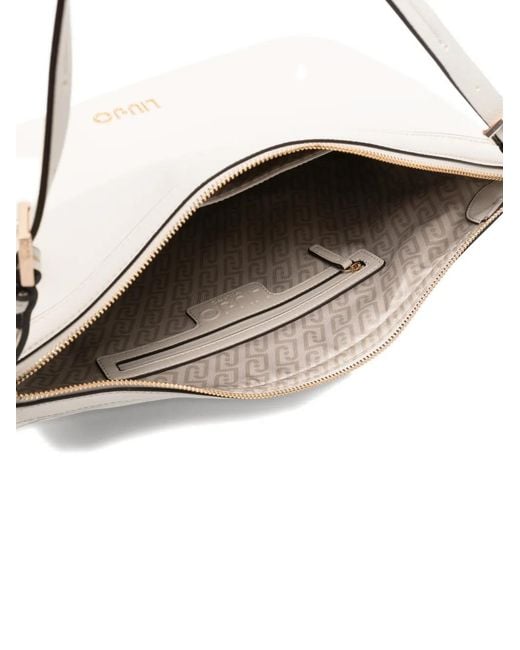 Liu Jo White Medium Zip Leather Shoulder Bag