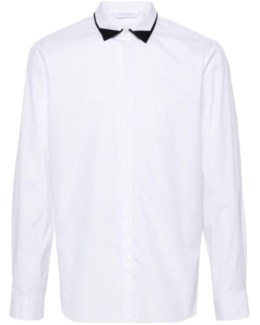 Neil Barrett White Contrasting-collar Cotton Shirt for men