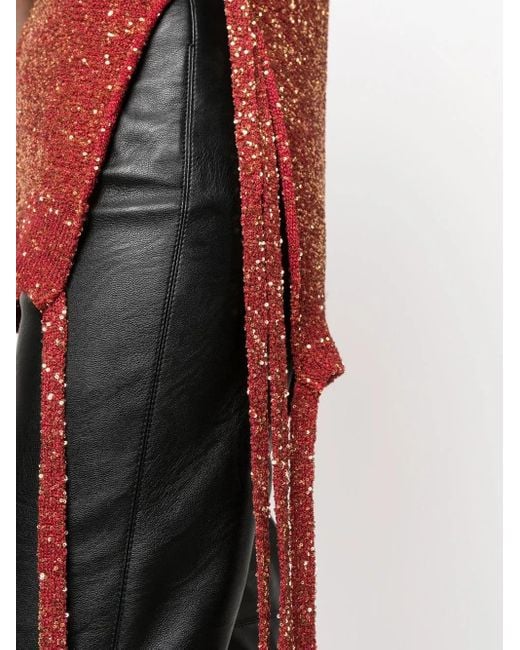 Stella McCartney Red Sequin-Embellished Knit Tank Top