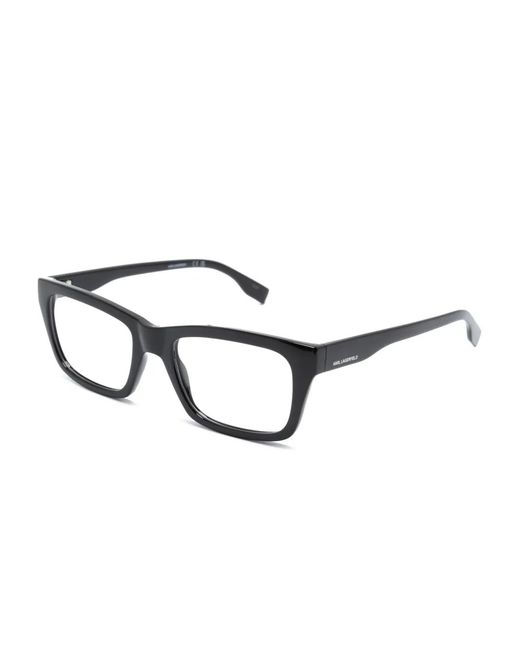 Karl Lagerfeld Brown Logo-Print Rectangle-Frame Glasses for men