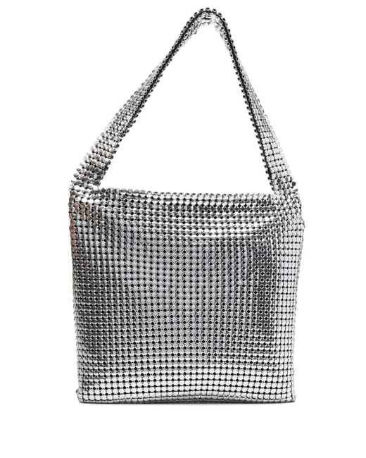 Rabanne Gray Embellished Shoulder Bag