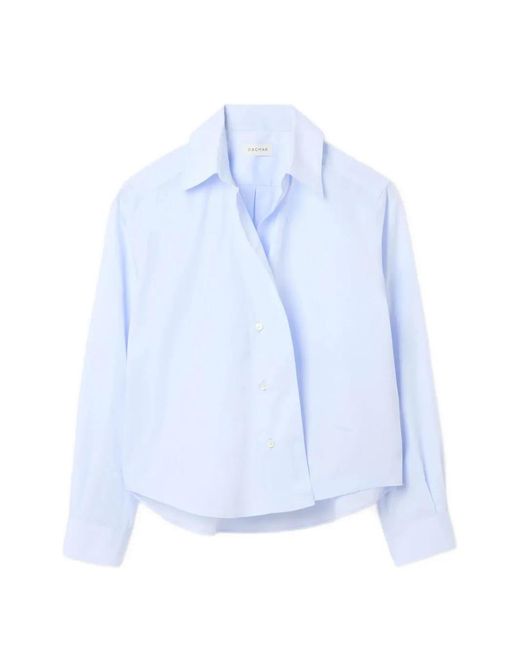 House of Dagmar Blue Cropped Long-Sleeve Shirt