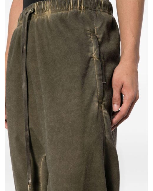Boris Bidjan Saberi Green Drop-Crotch Drawstring Trousers for men